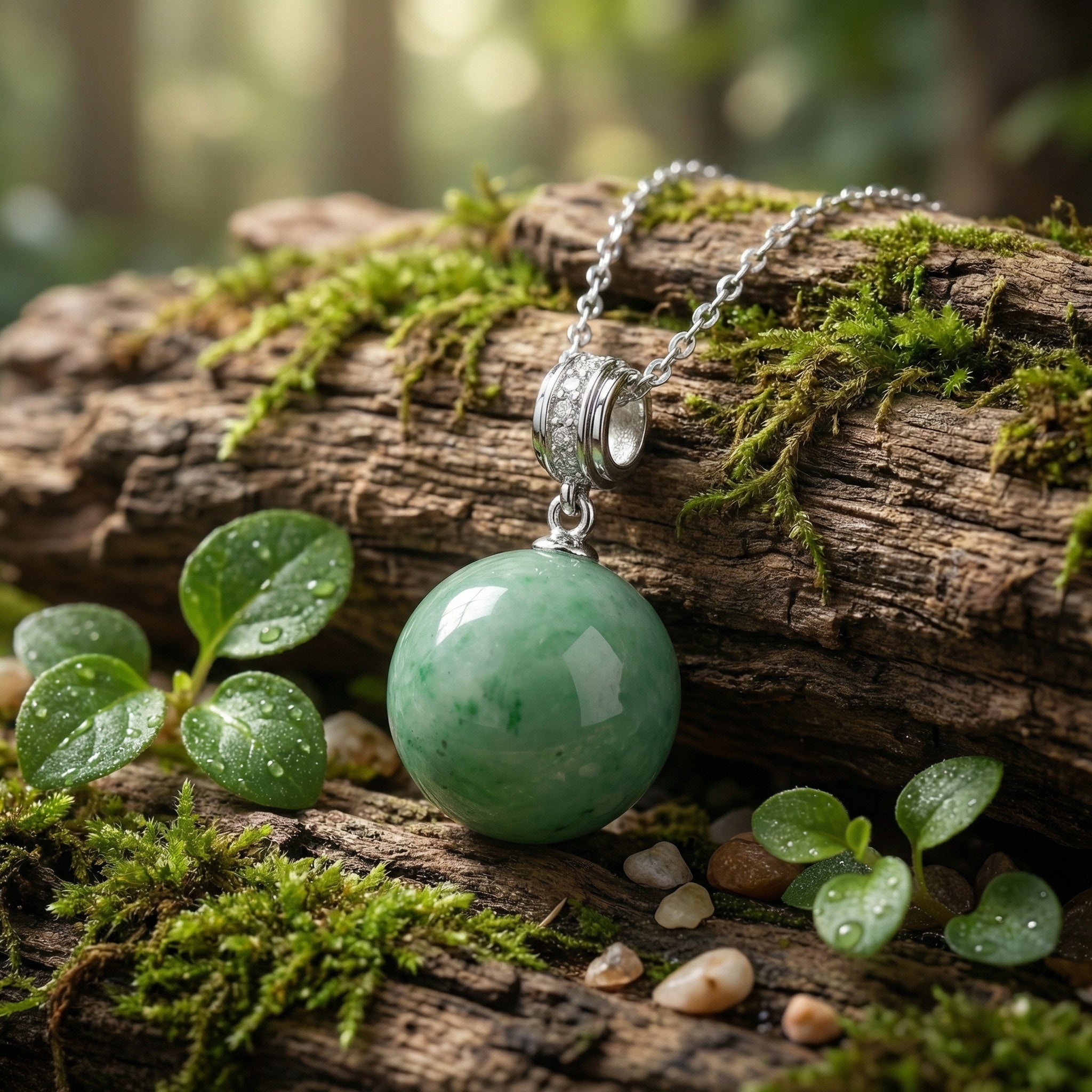 Elegant Jade Sphere Pendant