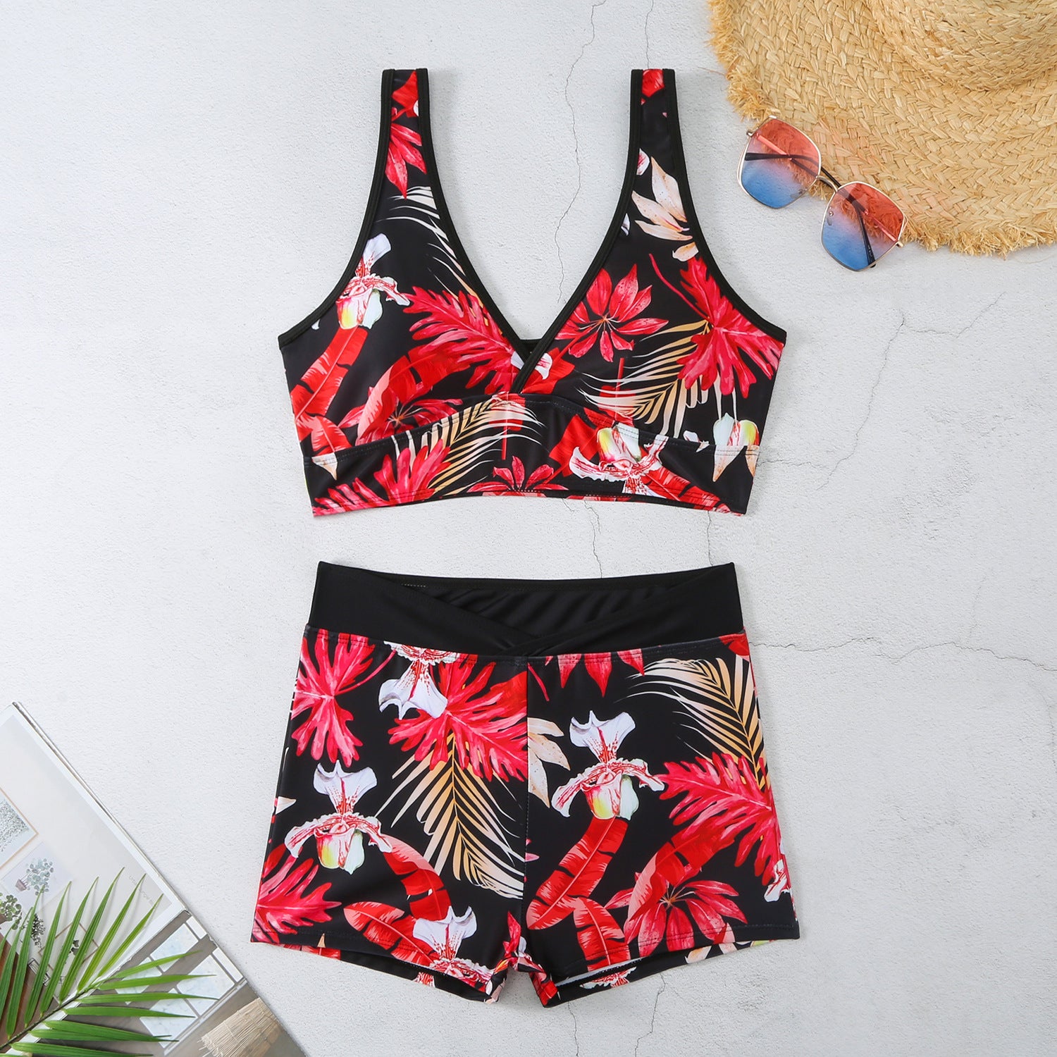 Graphic Print Two-Piece Swimsuit