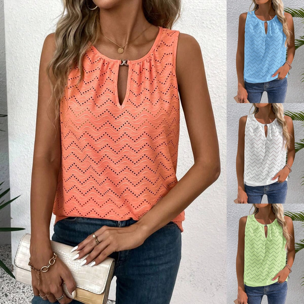 Sleeveless Hollow-Out Top