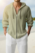 Zippered Hooded Cardigan