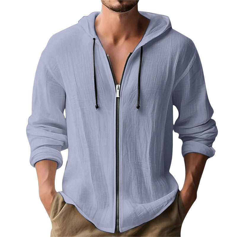 Zippered Hooded Cardigan