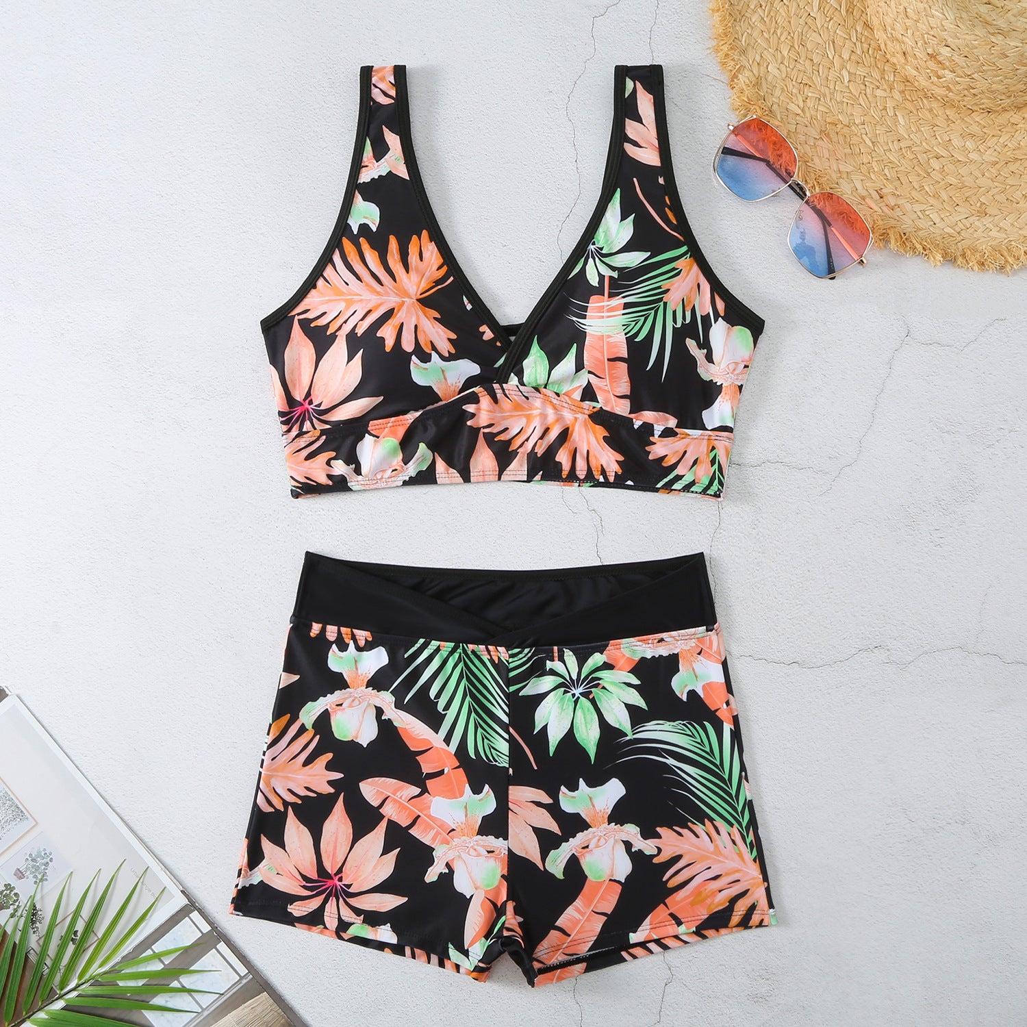 Graphic Print Two-Piece Swimsuit