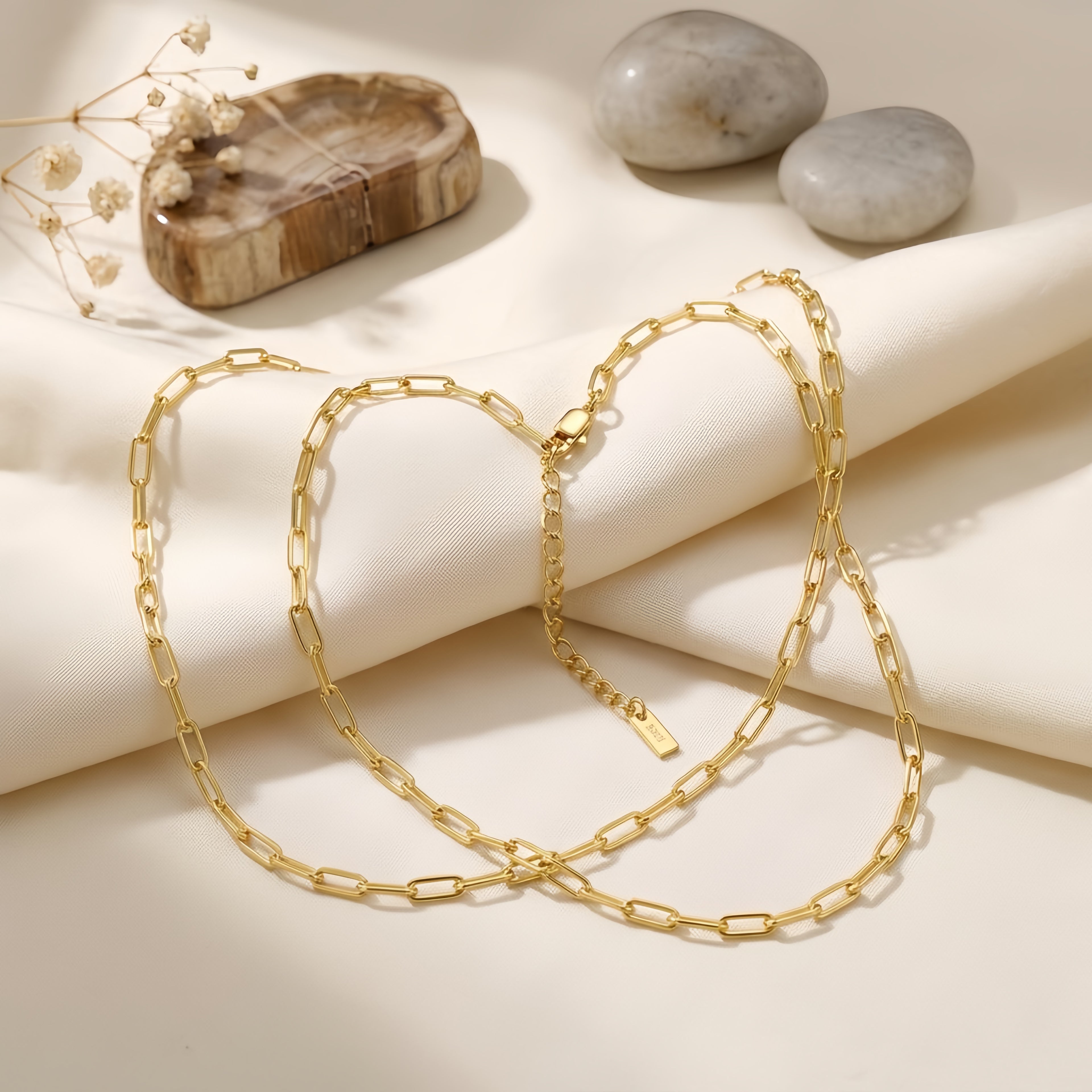 Gold-Plated Sterling Silver Chain Link Necklace