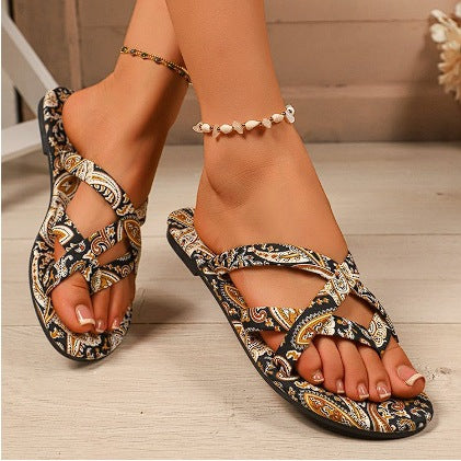 Bohemian Print Flat Sandal